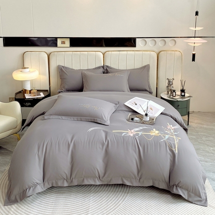 91家纺网 家纺一手货源 找家纺 （总）帛缔思 2023新款轻奢长绒棉绣花四件套-水韵江南-宽边款