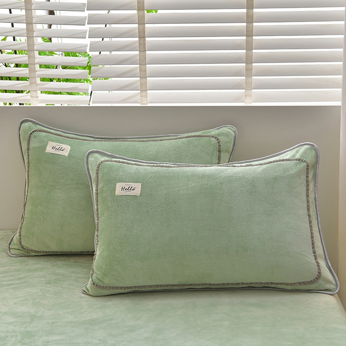 91家纺网 家纺一手货源 找家纺 畅畅家纺 2023新款纯色8.5斤9斤牛奶绒法莱绒宝宝金貂绒四件套 抹茶-绿