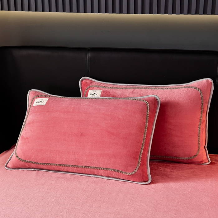 91家纺网 家纺一手货源 找家纺 畅畅家纺 2023新款纯色8.5斤9斤牛奶绒法莱绒宝宝金貂绒四件套 豆沙