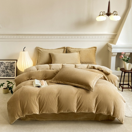 91家纺网 家纺一手货源 找家纺 （汇总）2023秋冬新款230克牛奶绒全消光四件套