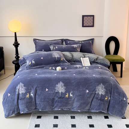 91家纺网 家纺一手货源 找家纺 （汇总）2023秋冬新款230克牛奶绒全消光四件套