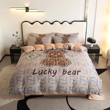 91家纺网 家纺一手货源 找家纺 摩卡 2024新款秋冬新品网红款婴儿绒毛四件套 咔芬