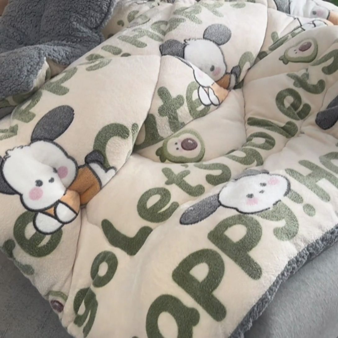 91家纺网 家纺一手货源 找家纺 金灵居 2025新款雪花绒羊羔绒冬被子被芯春秋被 萌宠乐园