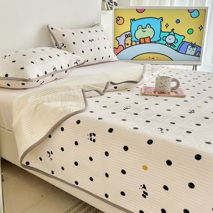 91家纺网 家纺一手货源 找家纺 （总）茉夕家纺 2023新款跑量款纯棉高温水洗床盖