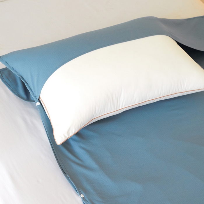 91家纺网 家纺一手货源 找家纺 荣轩家居 2023新款泡泡纱睡袋 青花蓝