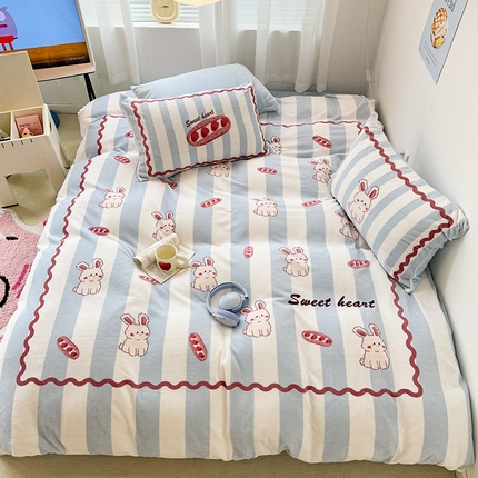 （总）昔可家纺 2023新款大版数码印花保暖牛奶绒四件套