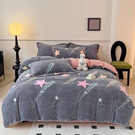 91家纺网 家纺一手货源 找家纺 （汇总）2023秋冬新款230克牛奶绒全消光四件套