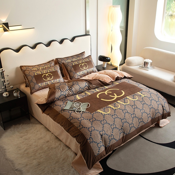 91家纺网 家纺一手货源 找家纺 摩卡 2024新款秋冬新品网红款婴儿绒毛四件套 经典咖