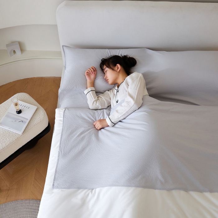 91家纺网 家纺一手货源 找家纺 荣轩家居 2023新款泡泡纱睡袋 银灰