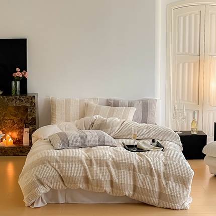 91家纺网 家纺一手货源 找家纺 （总）例外Home 2023新款兔兔奶盖绒皮草四件套