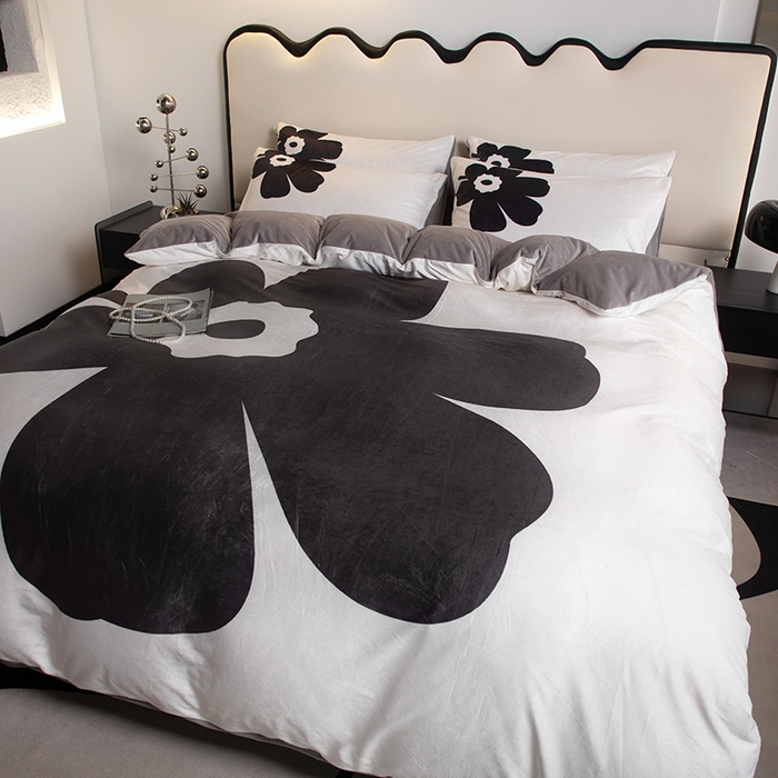 91家纺网 家纺一手货源 找家纺 摩卡 2024新款秋冬新品网红款婴儿绒毛四件套 瑞丽