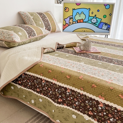 茉夕家纺 2023新款跑量款纯棉高温水洗床盖 庄园