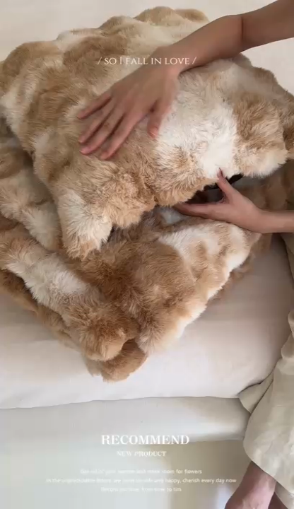 91家纺网 家纺一手货源 找家纺 云上 2023新款秋冬托斯卡纳大泡泡仿皮草毯 托斯卡纳-米棕