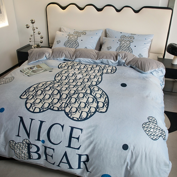 91家纺网 家纺一手货源 找家纺 摩卡 2024新款秋冬新品网红款婴儿绒毛四件套 萌迪