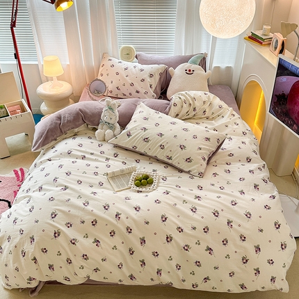 91家纺网 家纺一手货源 找家纺 （总）昔可家纺 2023新款y2k卡通印花系列棉加绒四件套