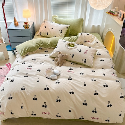 91家纺网 家纺一手货源 找家纺 （总）昔可家纺 2023新款y2k卡通印花系列棉加绒四件套