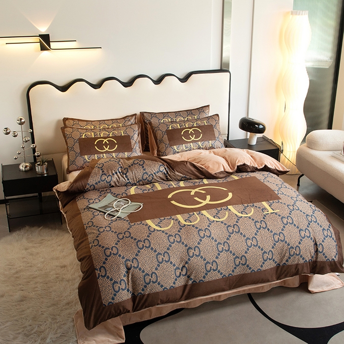 91家纺网 家纺一手货源 找家纺 摩卡 2024新款秋冬新品网红款婴儿绒毛四件套 经典咖