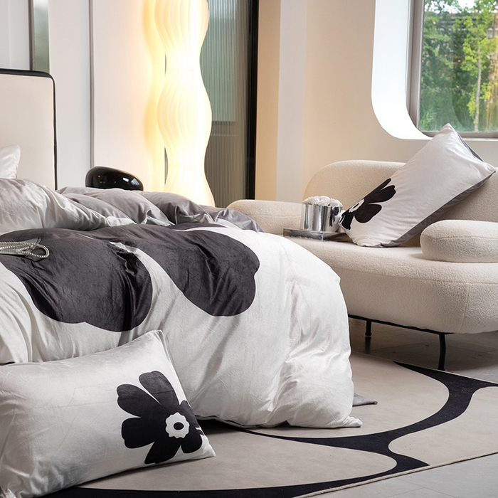 91家纺网 家纺一手货源 找家纺 摩卡 2024新款秋冬新品网红款婴儿绒毛四件套 瑞丽