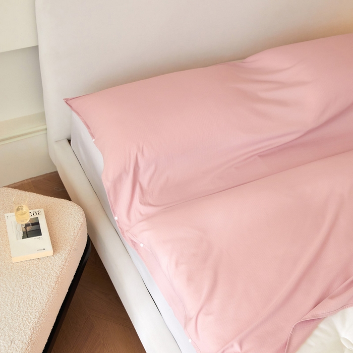 91家纺网 家纺一手货源 找家纺 荣轩家居 2023新款泡泡纱睡袋 桃粉