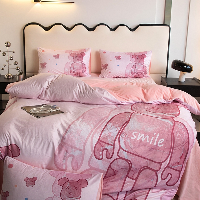 91家纺网 家纺一手货源 找家纺 摩卡 2024新款秋冬新品网红款婴儿绒毛四件套 流沙