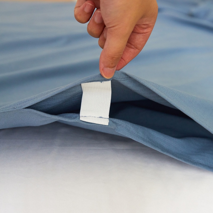 91家纺网 家纺一手货源 找家纺 荣轩家居 2023新款泡泡纱睡袋 青花蓝