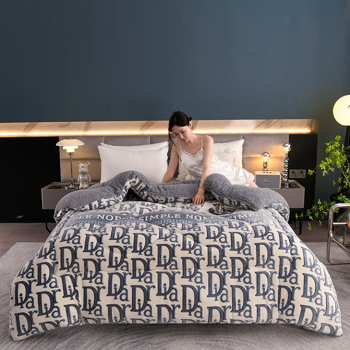 91家纺网 家纺一手货源 找家纺 金灵居 2025新款雪花绒羊羔绒冬被子被芯春秋被 D时代