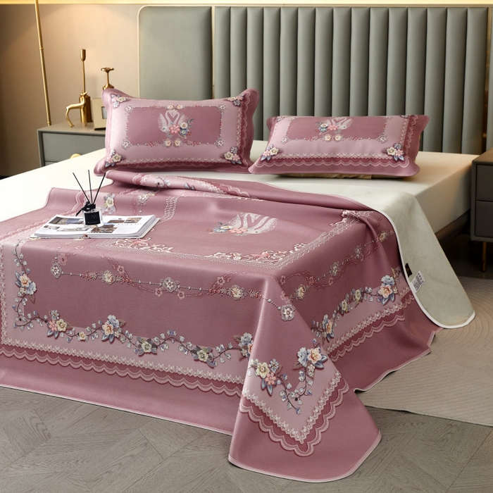 91家纺网 家纺一手货源 找家纺 （总）歌历斯家纺 2023新款清凉舒卧奢华牛皮席-天鹅之恋