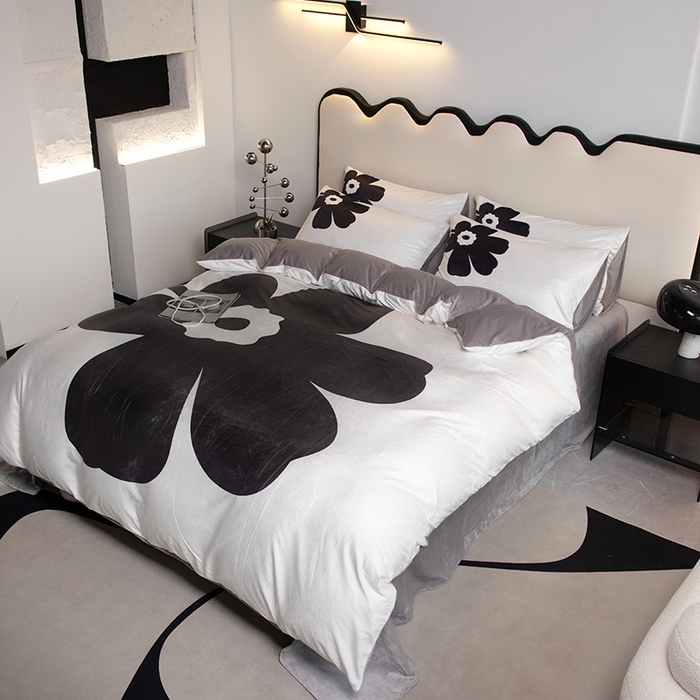 91家纺网 家纺一手货源 找家纺 摩卡 2024新款秋冬新品网红款婴儿绒毛四件套 瑞丽