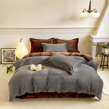 91家纺网 家纺一手货源 找家纺 （汇总）2023秋冬新款230克牛奶绒全消光四件套