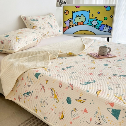 91家纺网 家纺一手货源 找家纺 （总）茉夕家纺 2023新款跑量款纯棉高温水洗床盖