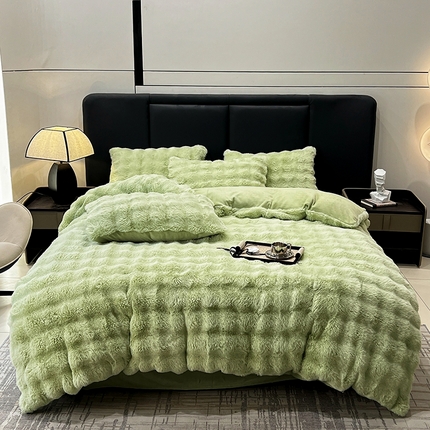 91家纺网 家纺一手货源 找家纺 （汇总）宜代光年 2023新款A版渐变色兔毛绒B版牛奶绒兔兔绒四件套