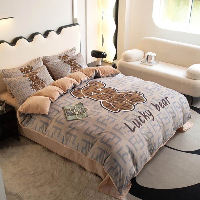 91家纺网 家纺一手货源 找家纺 摩卡 2024新款秋冬新品网红款婴儿绒毛四件套 咔芬