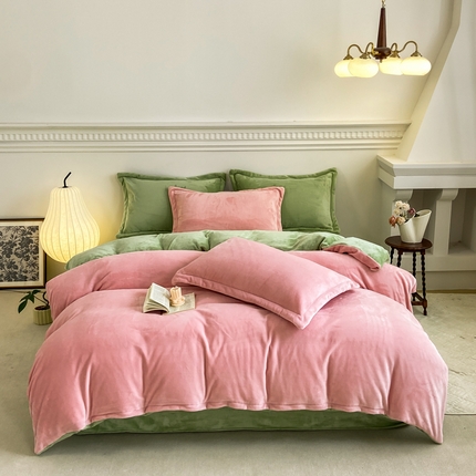 91家纺网 家纺一手货源 找家纺 （汇总）2023秋冬新款230克牛奶绒全消光四件套