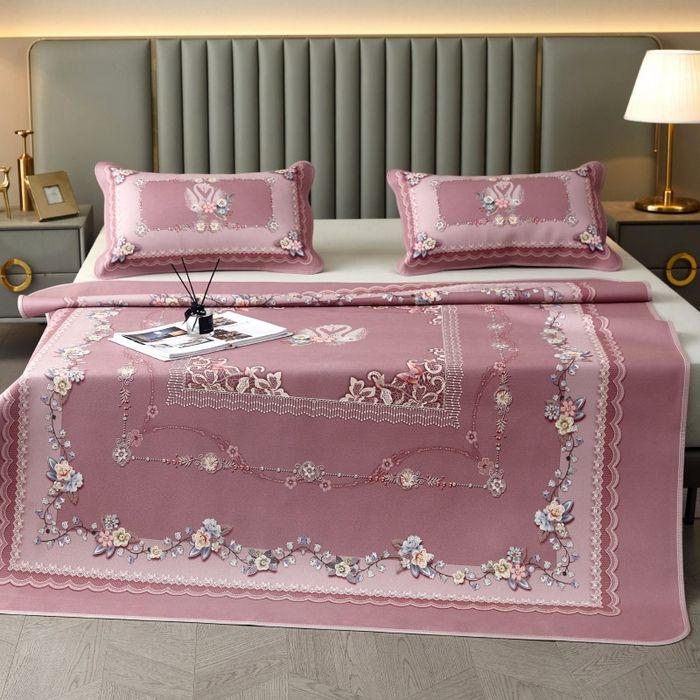 91家纺网 家纺一手货源 找家纺 （总）歌历斯家纺 2023新款清凉舒卧奢华牛皮席-天鹅之恋