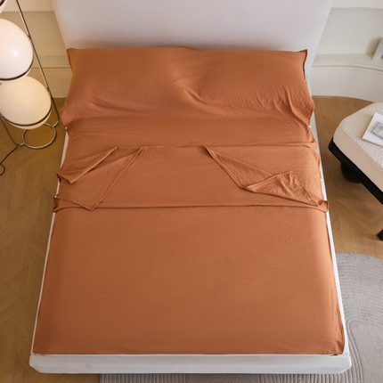 荣轩家居 2023新款泡泡纱睡袋 砖红