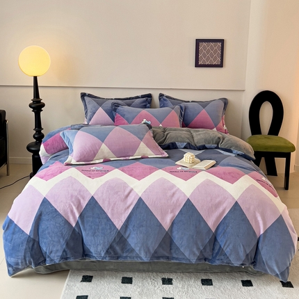 91家纺网 家纺一手货源 找家纺 （汇总）2023秋冬新款230克牛奶绒全消光四件套