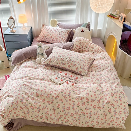 91家纺网 家纺一手货源 找家纺 （总）昔可家纺 2023新款y2k卡通印花系列棉加绒四件套