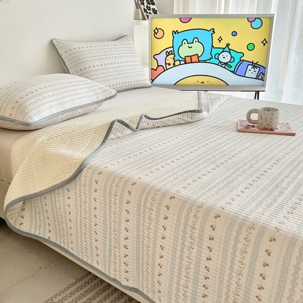 茉夕家纺 2023新款跑量款纯棉高温水洗床盖 樱桃花