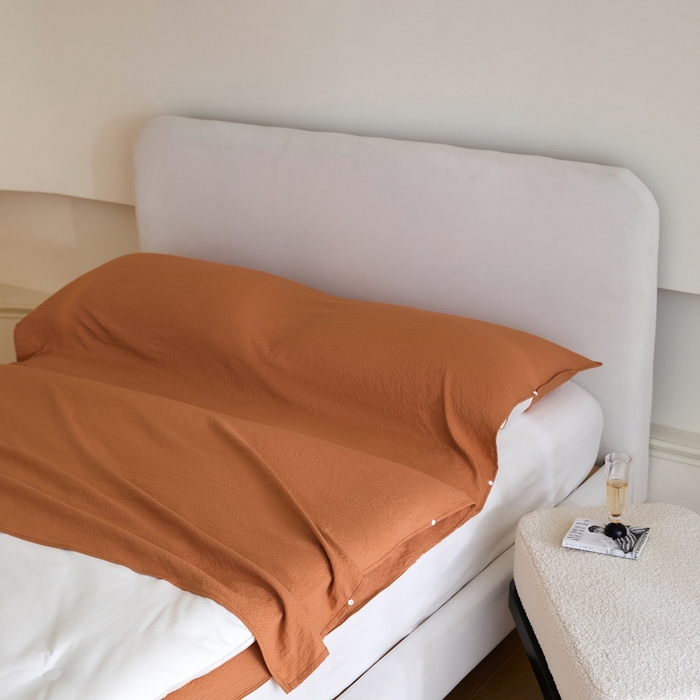 91家纺网 家纺一手货源 找家纺 荣轩家居 2023新款泡泡纱睡袋 砖红