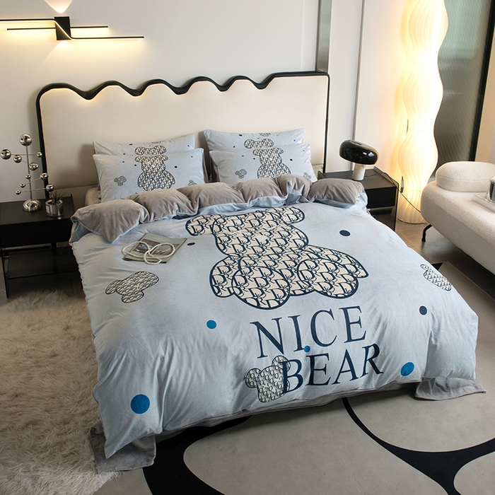 91家纺网 家纺一手货源 找家纺 摩卡 2024新款秋冬新品网红款婴儿绒毛四件套 萌迪