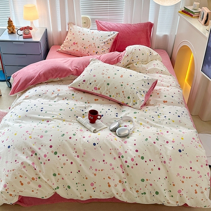 91家纺网 家纺一手货源 找家纺 （总）昔可家纺 2023新款y2k卡通印花系列棉加绒四件套