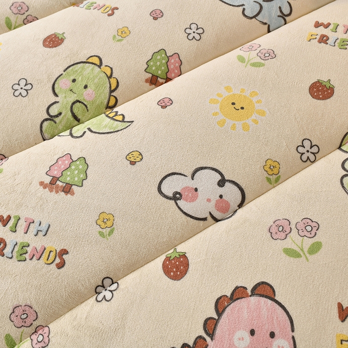 91家纺网 家纺一手货源 找家纺 梦初语 2023新款A类双面牛奶绒豆豆被冬被芯被子春秋被 恐龙天空