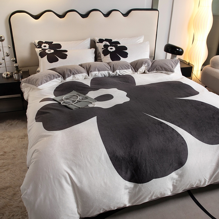 91家纺网 家纺一手货源 找家纺 摩卡 2024新款秋冬新品网红款婴儿绒毛四件套 瑞丽