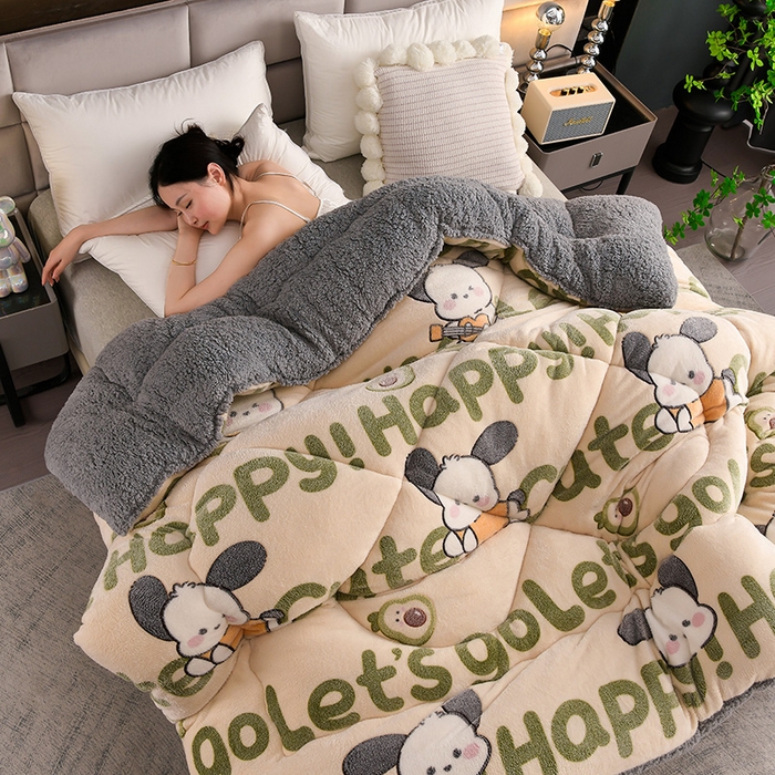 91家纺网 家纺一手货源 找家纺 金灵居 2025新款雪花绒羊羔绒冬被子被芯春秋被 萌宠乐园