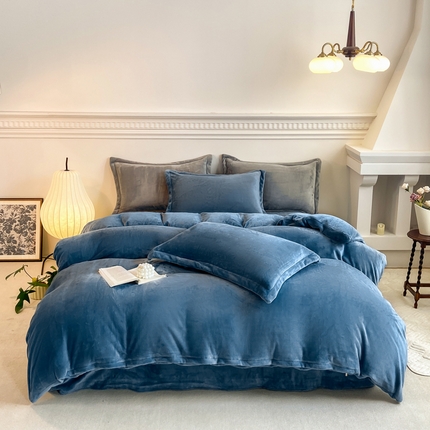 91家纺网 家纺一手货源 找家纺 （汇总）2023秋冬新款230克牛奶绒全消光四件套