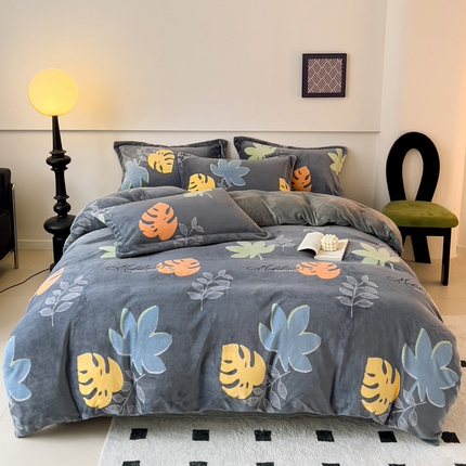 91家纺网 家纺一手货源 找家纺 （汇总）2023秋冬新款230克牛奶绒全消光四件套