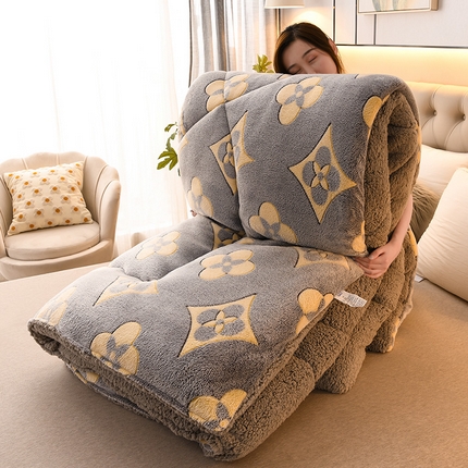 金灵居 2025新款雪花绒羊羔绒冬被子被芯春秋被 时尚格调