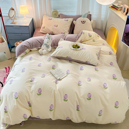 91家纺网 家纺一手货源 找家纺 （总）昔可家纺 2023新款y2k卡通印花系列棉加绒四件套