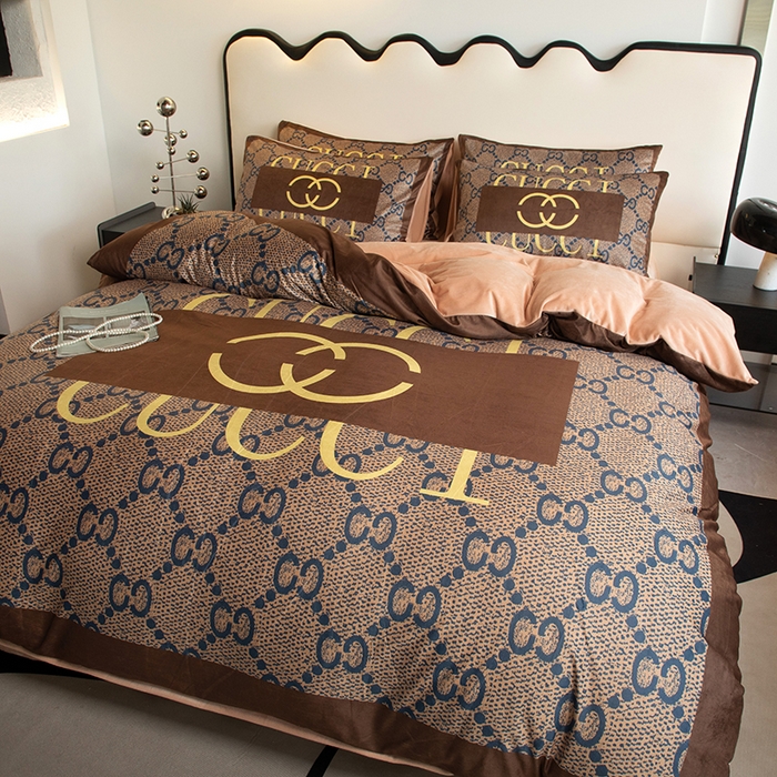 91家纺网 家纺一手货源 找家纺 摩卡 2024新款秋冬新品网红款婴儿绒毛四件套 经典咖