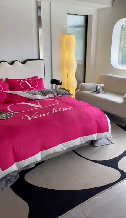 91家纺网 家纺一手货源 找家纺 摩卡 2024新款秋冬新品网红款婴儿绒毛四件套 芭比伦